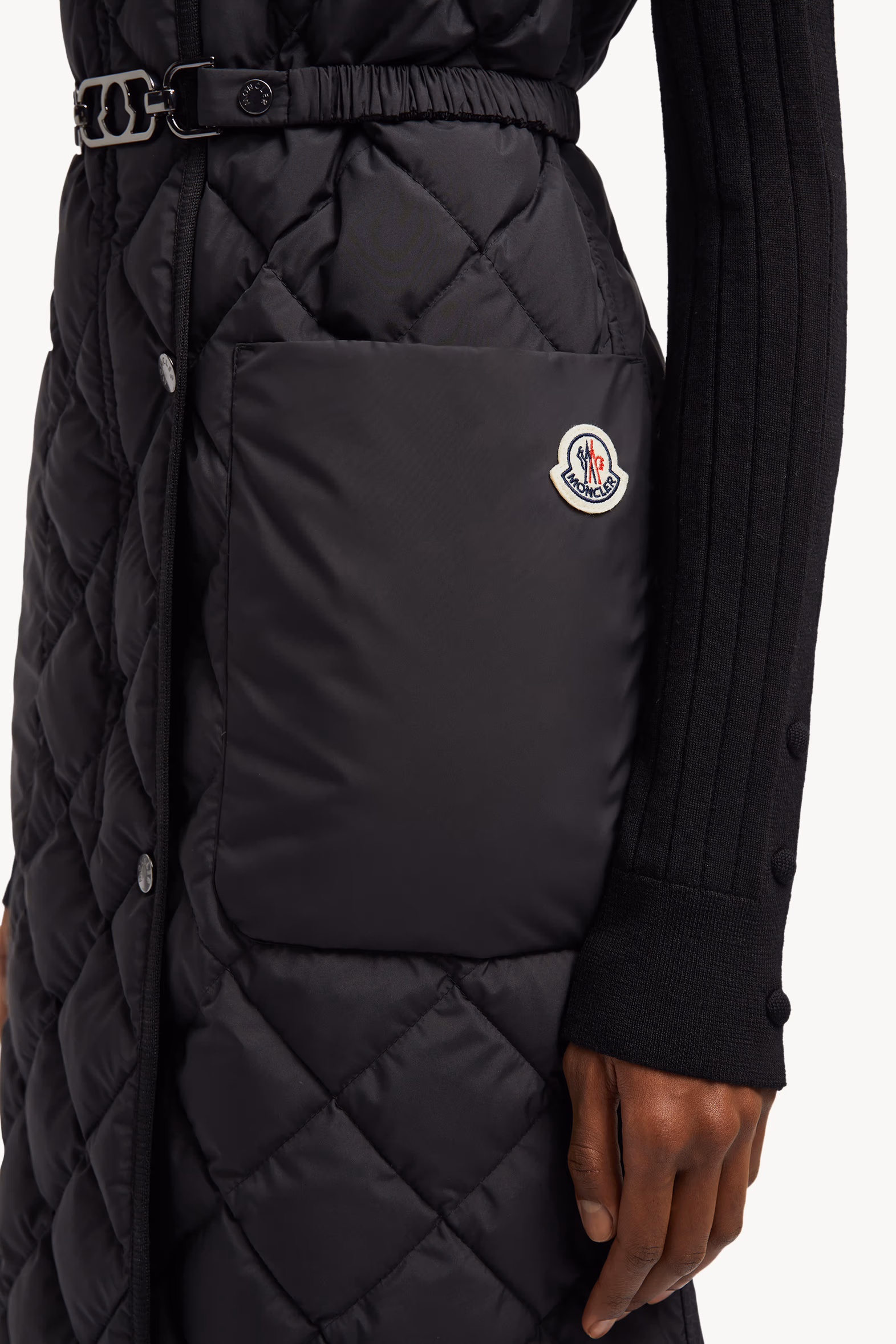 Doudoune longue sans manches Butor à matelassage losange Femmes Noir Moncler 6